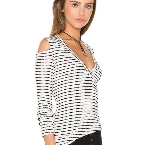 Monroe V-Neck Rib Cut Out Long Sleeve - Picture 2 of 8
